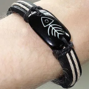 Fish Bone Bracelet Wristband Bangle Man Woman Lady Girl Boy Childrens Jewellery