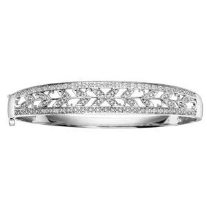 Floral Patterned Diamond Bangle