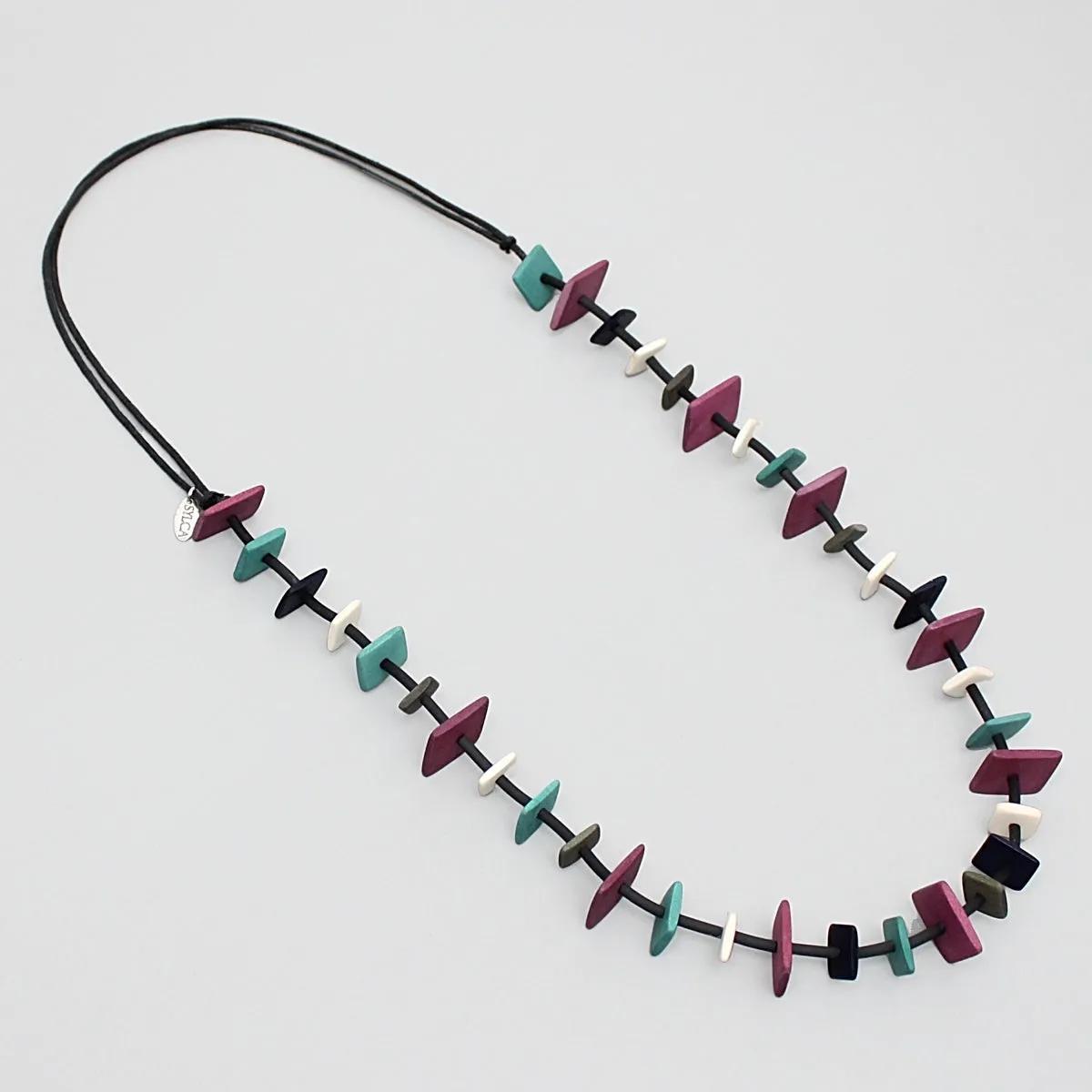 Fuchsia Sandra Squares Necklace