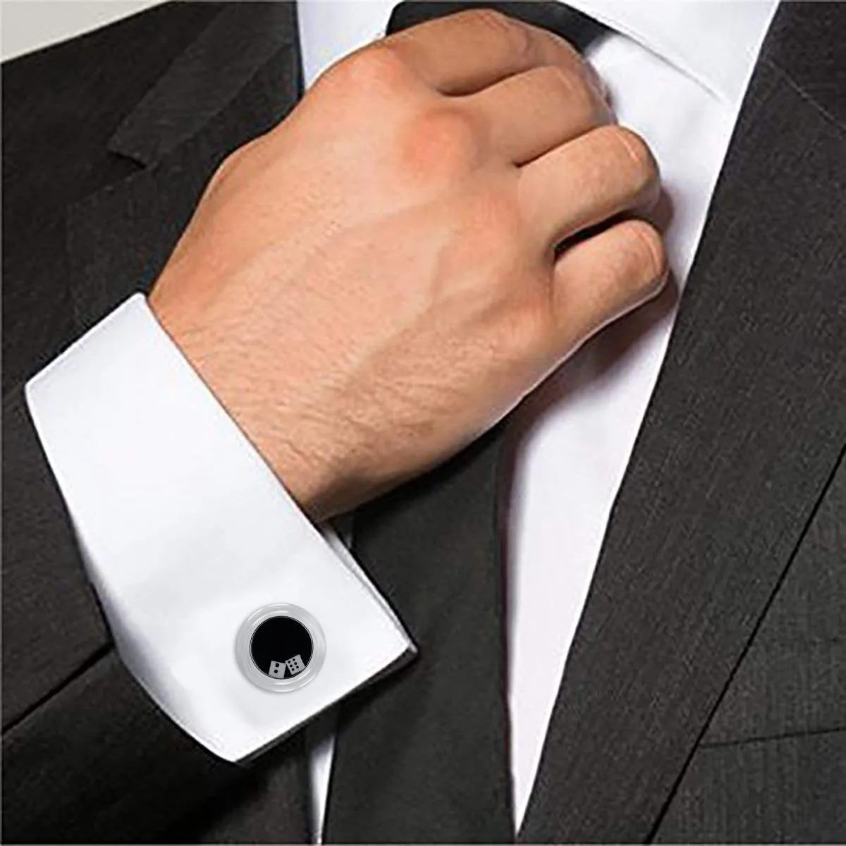 Gambling Dice Black Cufflinks In Box