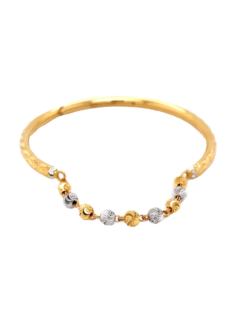 Gold Bangle Two-tone Bracelet 22 Karat