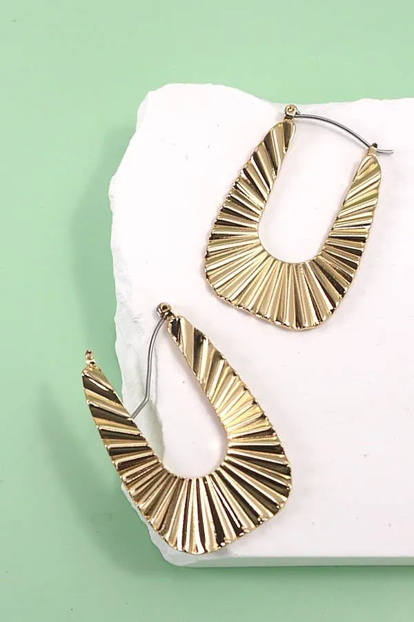 Gold Sunrays Hoop Earrings