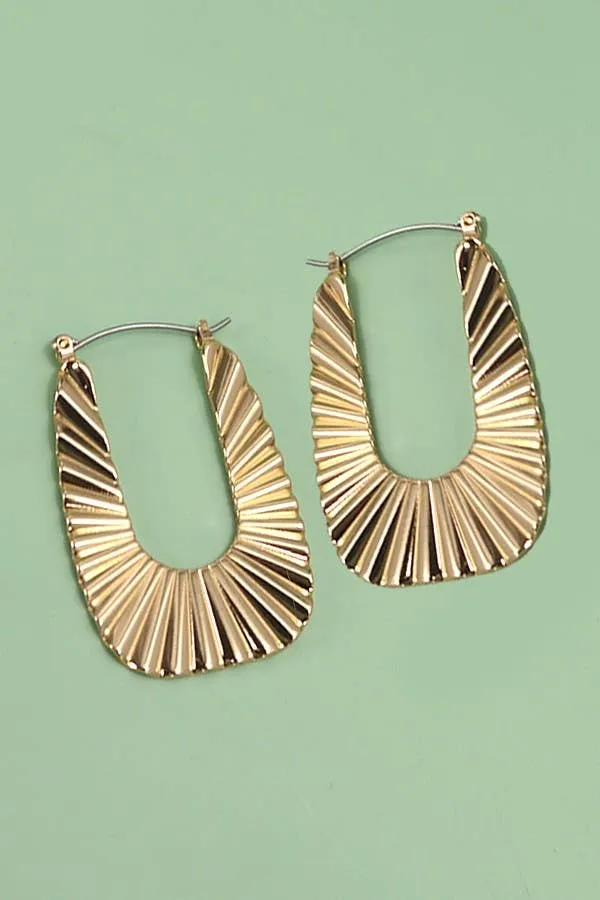 Gold Sunrays Hoop Earrings