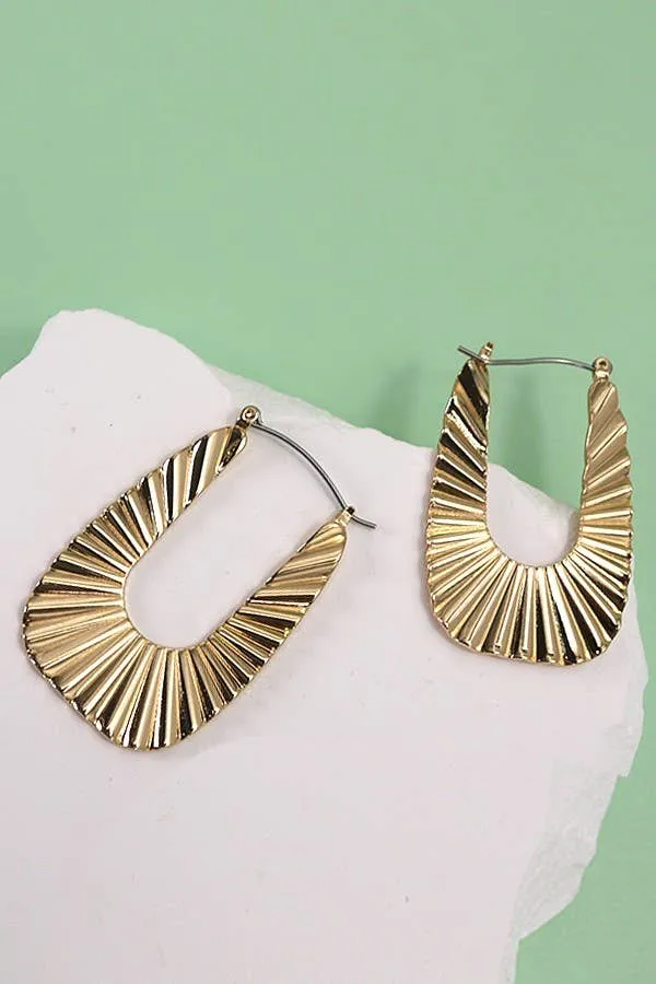 Gold Sunrays Hoop Earrings
