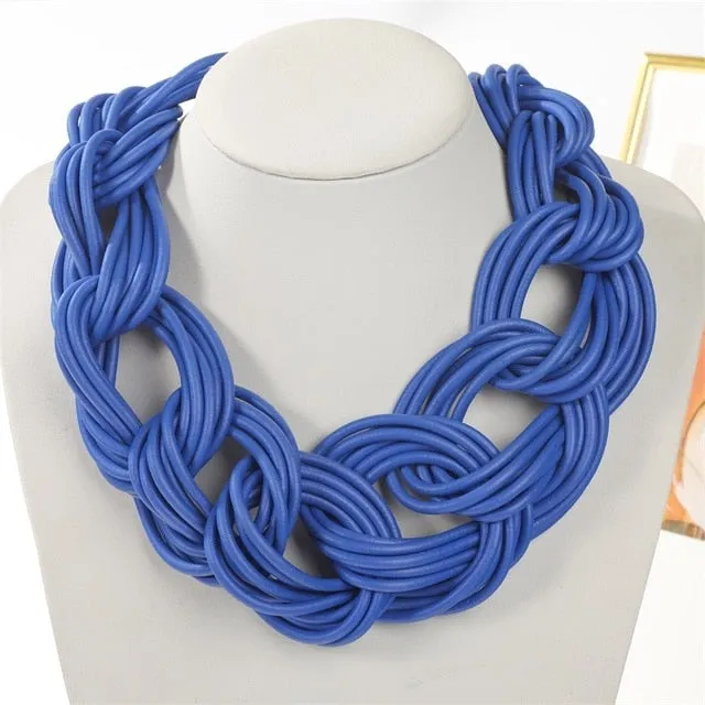 Handmade Necklace Gothic Necklaces with Unique Silicone Rubber Rope Chain