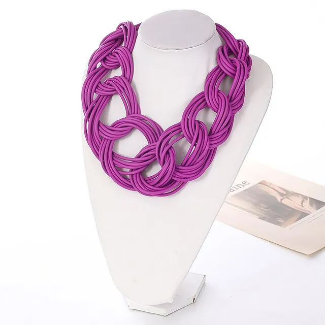 Handmade Necklace Gothic Necklaces with Unique Silicone Rubber Rope Chain