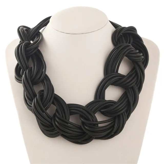 Handmade Necklace Gothic Necklaces with Unique Silicone Rubber Rope Chain
