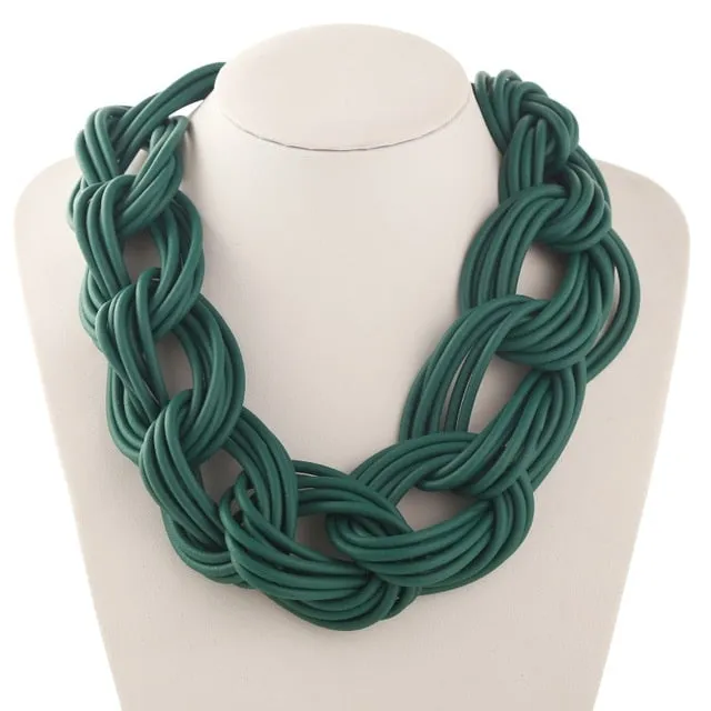 Handmade Necklace Gothic Necklaces with Unique Silicone Rubber Rope Chain