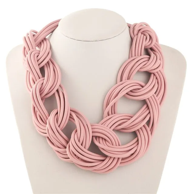 Handmade Necklace Gothic Necklaces with Unique Silicone Rubber Rope Chain