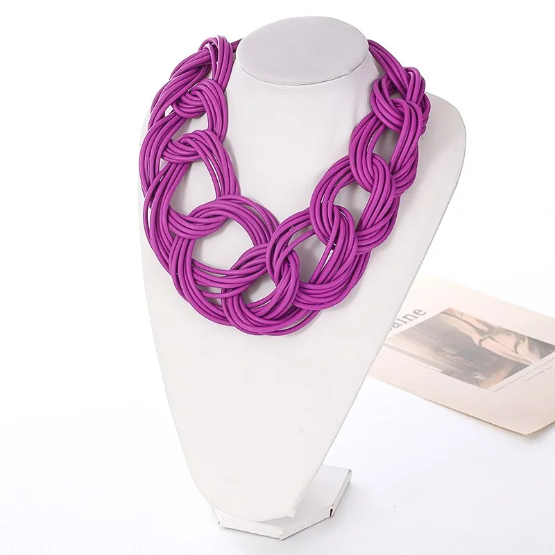 Handmade Necklace Gothic Necklaces with Unique Silicone Rubber Rope Chain
