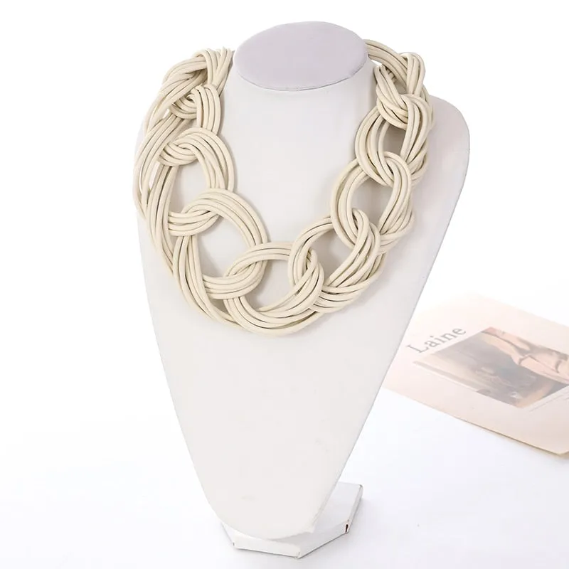 Handmade Necklace Gothic Necklaces with Unique Silicone Rubber Rope Chain