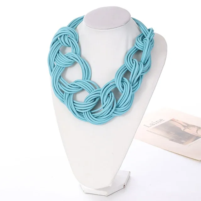 Handmade Necklace Gothic Necklaces with Unique Silicone Rubber Rope Chain