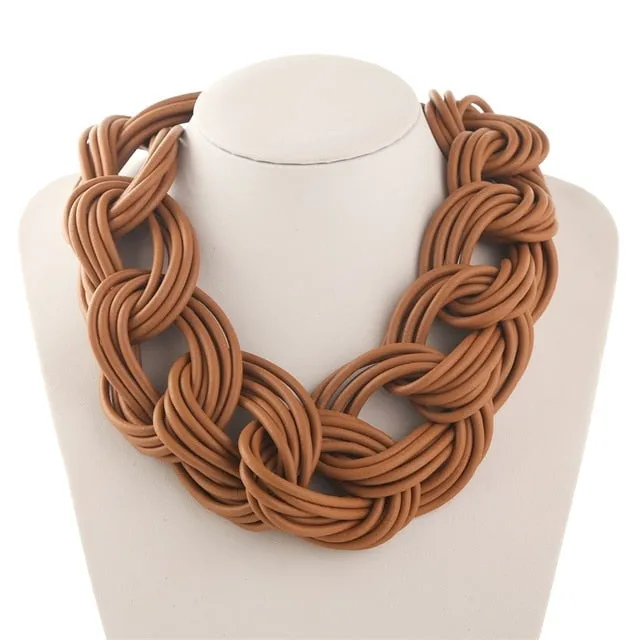 Handmade Necklace Gothic Necklaces with Unique Silicone Rubber Rope Chain