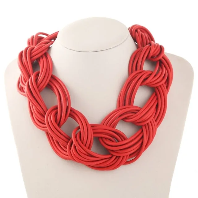 Handmade Necklace Gothic Necklaces with Unique Silicone Rubber Rope Chain