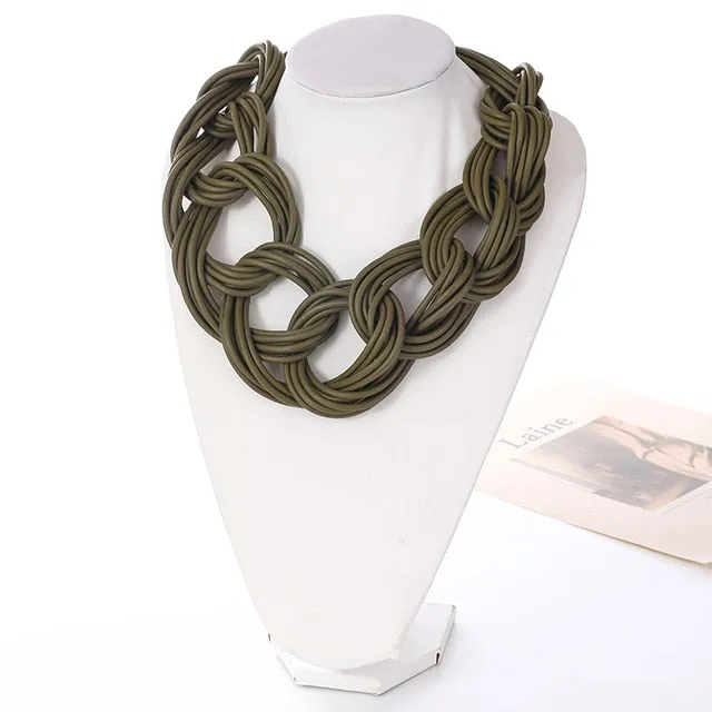 Handmade Necklace Gothic Necklaces with Unique Silicone Rubber Rope Chain