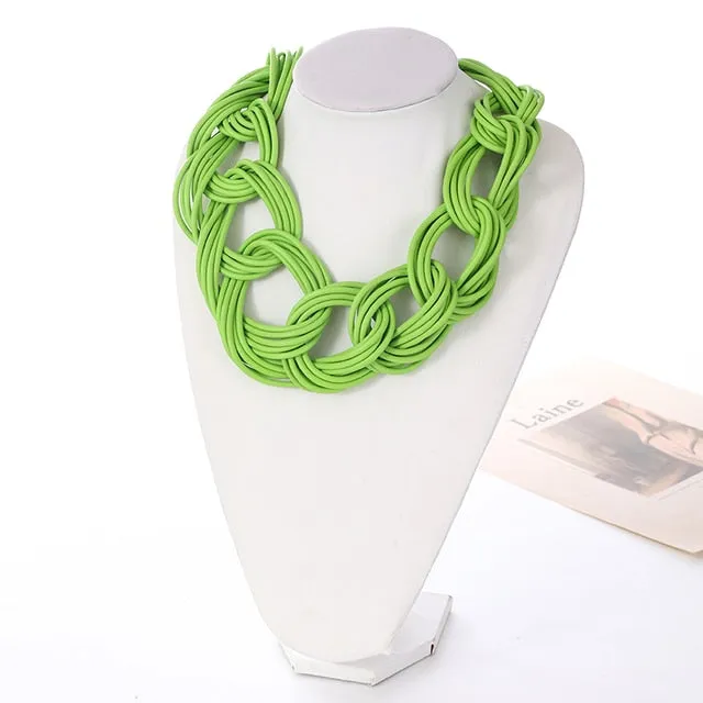 Handmade Necklace Gothic Necklaces with Unique Silicone Rubber Rope Chain