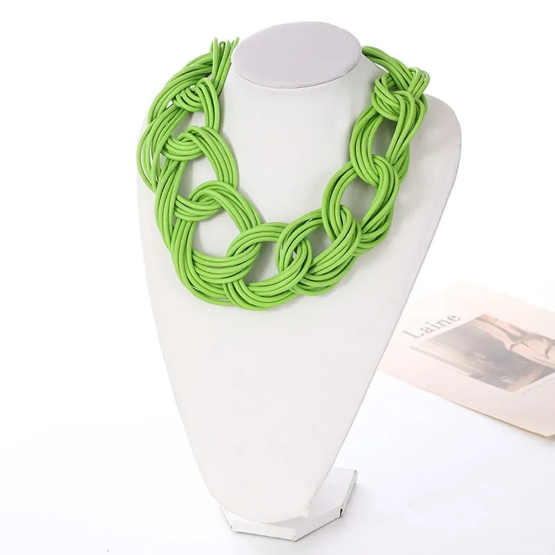 Handmade Necklace Gothic Necklaces with Unique Silicone Rubber Rope Chain