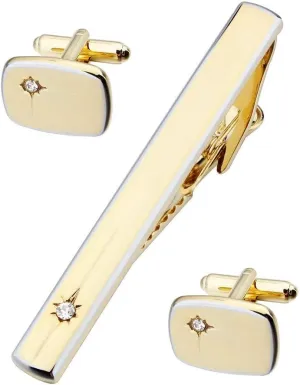 HAWSON 1.5/2inch Tie Clip for Men, Novelty Tie Clip for Men and Boys, Cufflinks and Tie Clip Set for Men