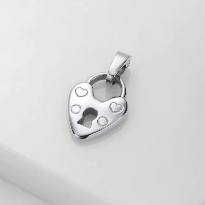 Heart Locket Charm - Silver