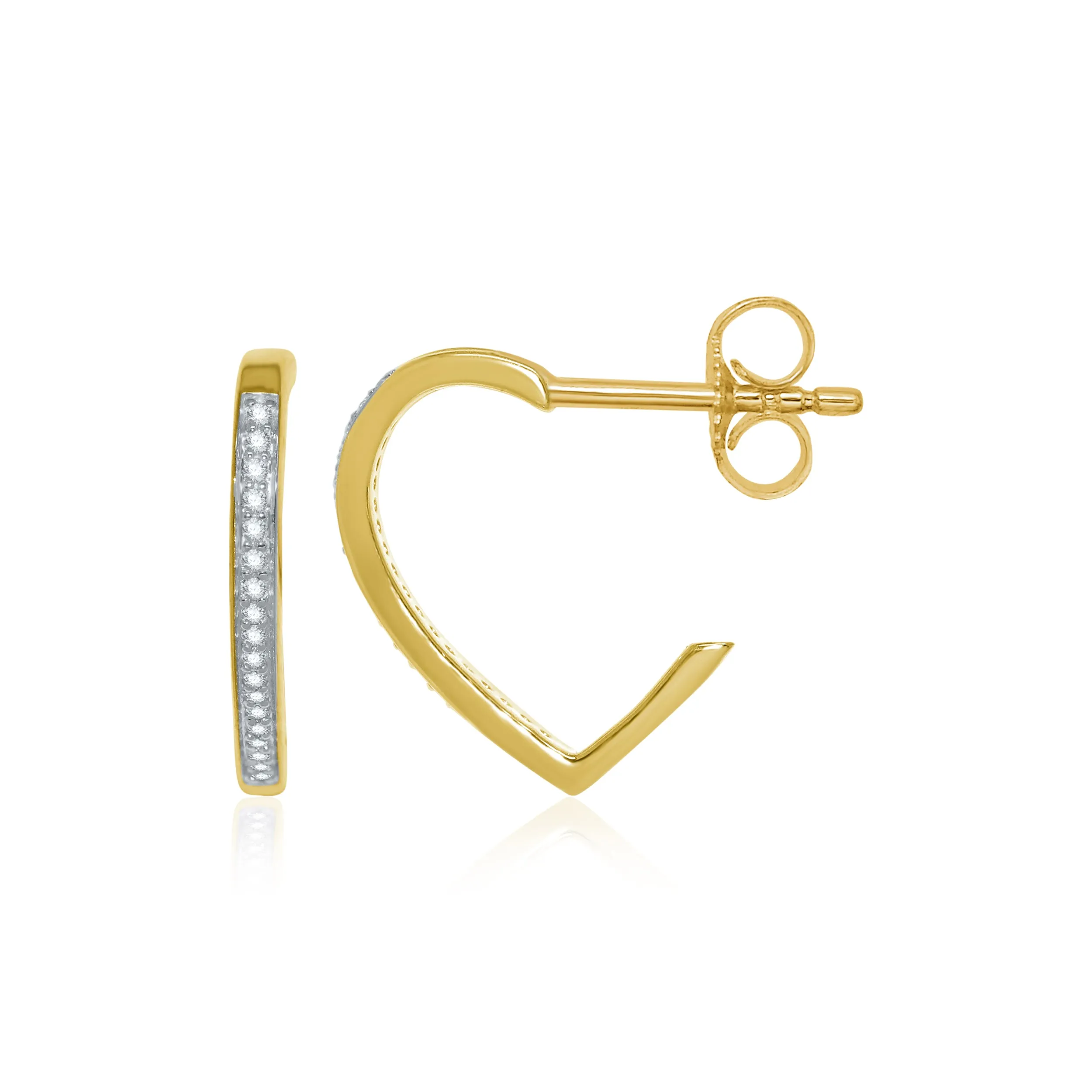 Heart Of Gold Diamond Earrings