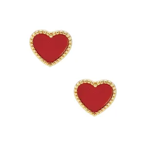 Heart Shaped Gold Dipped Post Earrings
