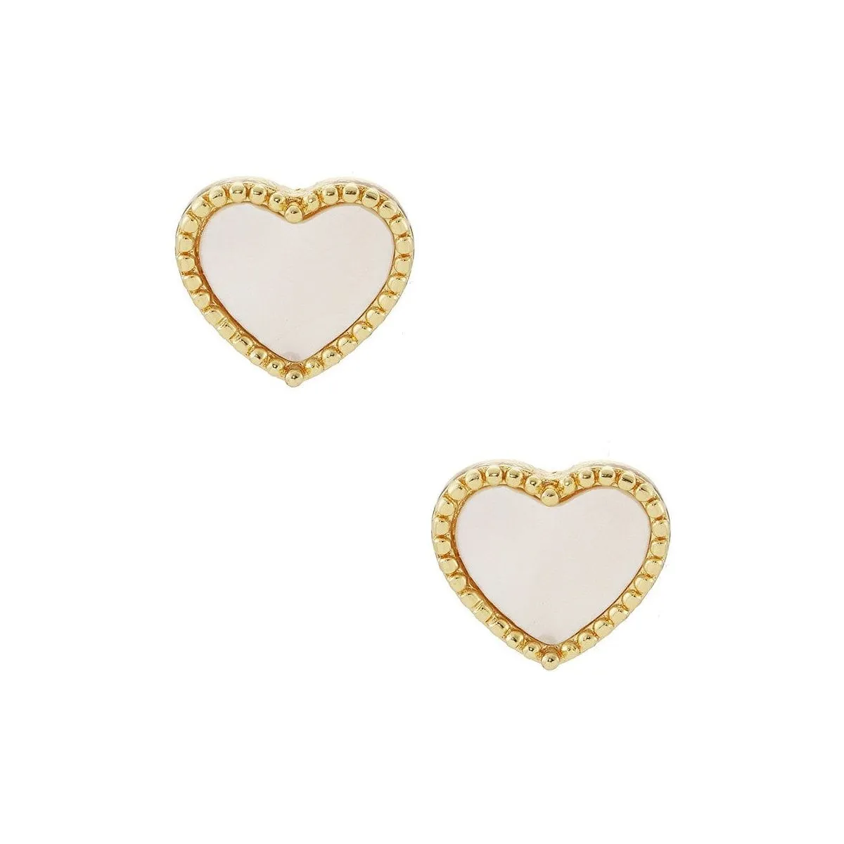 Heart Shaped Gold Dipped Post Earrings