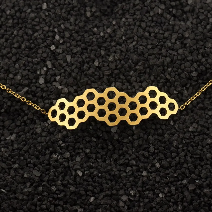 Hollow Hexagon Honeycomb Charm Bracelet Stainless