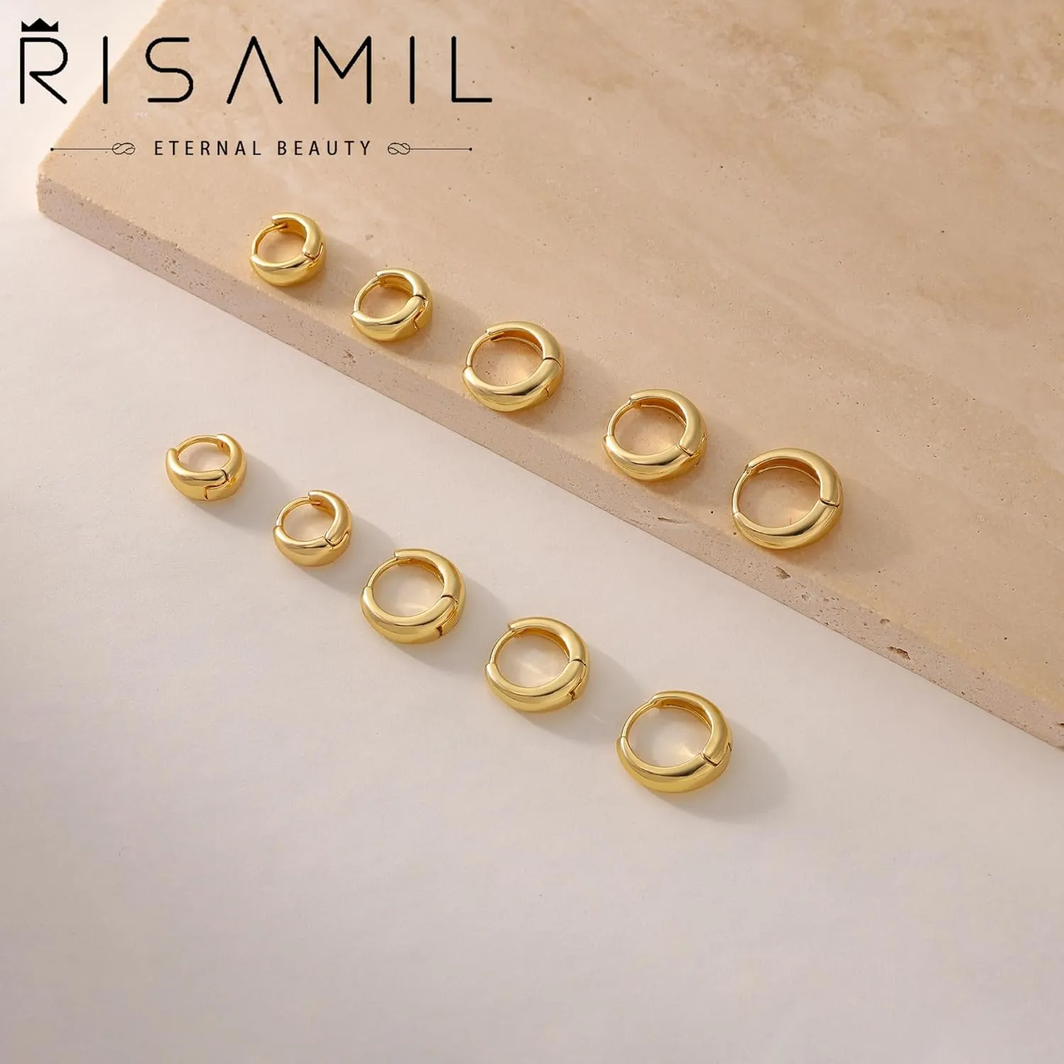 Hoop Earrings for Women 14K Gold Plated/Silver Hoops Simple Gold Knot Huggie Small Hoop Earrings Set Trendy Gold Hoops Everyday Wear Gold Earrings for Women Jewelry