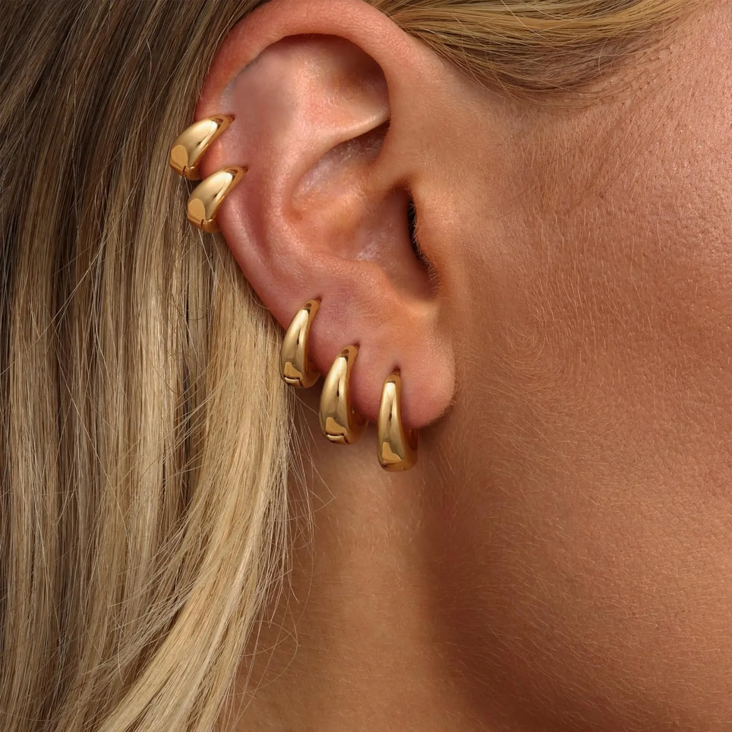 Hoop Earrings for Women 14K Gold Plated/Silver Hoops Simple Gold Knot Huggie Small Hoop Earrings Set Trendy Gold Hoops Everyday Wear Gold Earrings for Women Jewelry