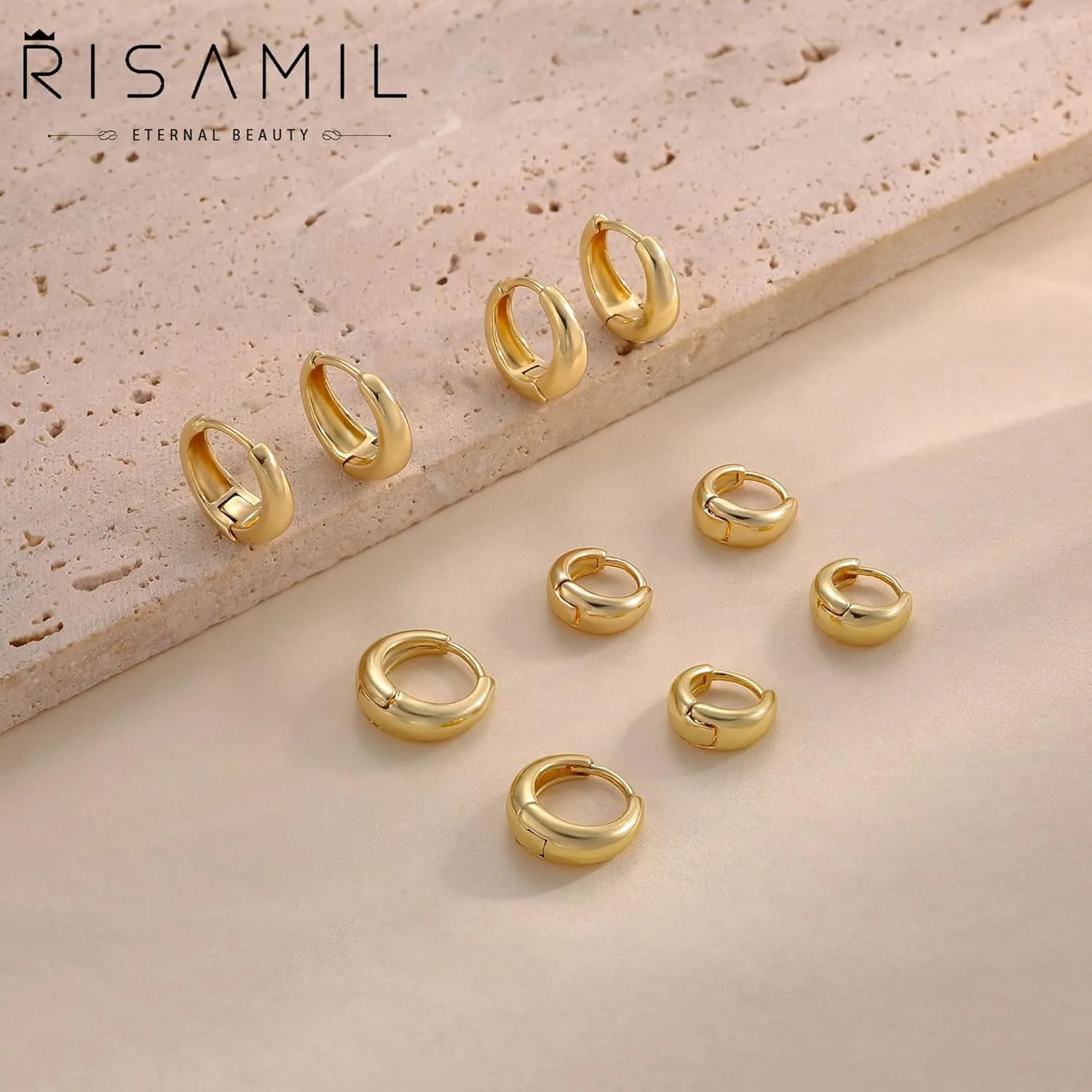 Hoop Earrings for Women 14K Gold Plated/Silver Hoops Simple Gold Knot Huggie Small Hoop Earrings Set Trendy Gold Hoops Everyday Wear Gold Earrings for Women Jewelry