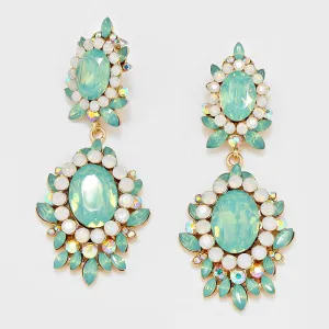iLLASPARKZ Floral Crystal Rhinestone Statement Evening Earrings