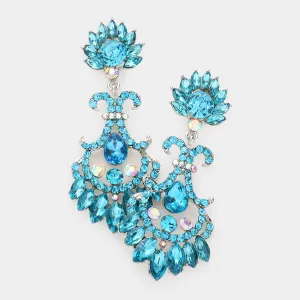 iLLASPARKZ Glass Crystal Flame Statement Evening Earrings