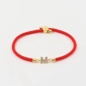 Initial Bracelet Rope Red