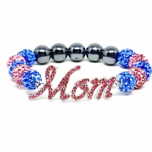 Jack and Jill Pink Crystal Mom Bracelet