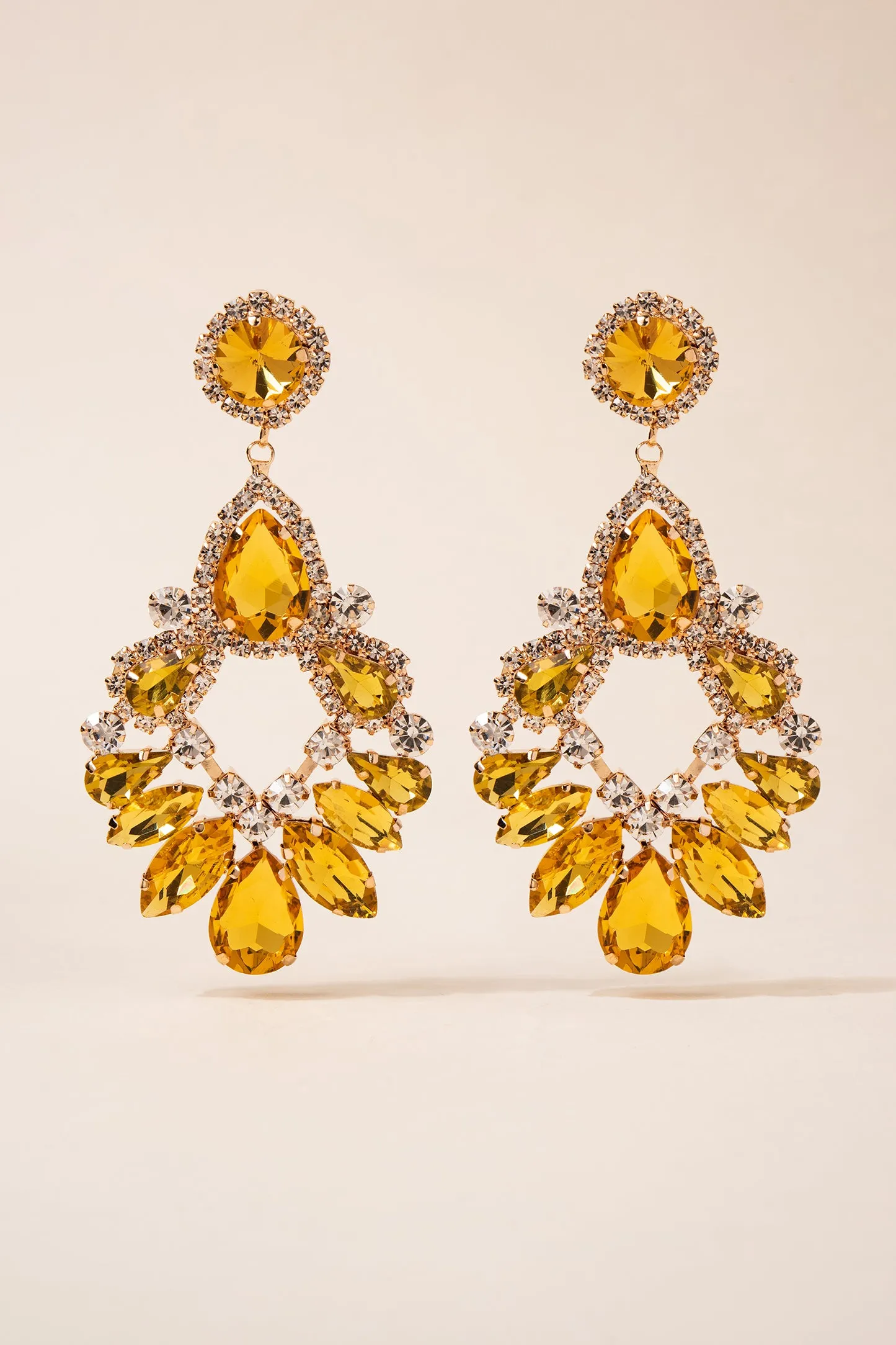 Janice Crystal Pear Earrings