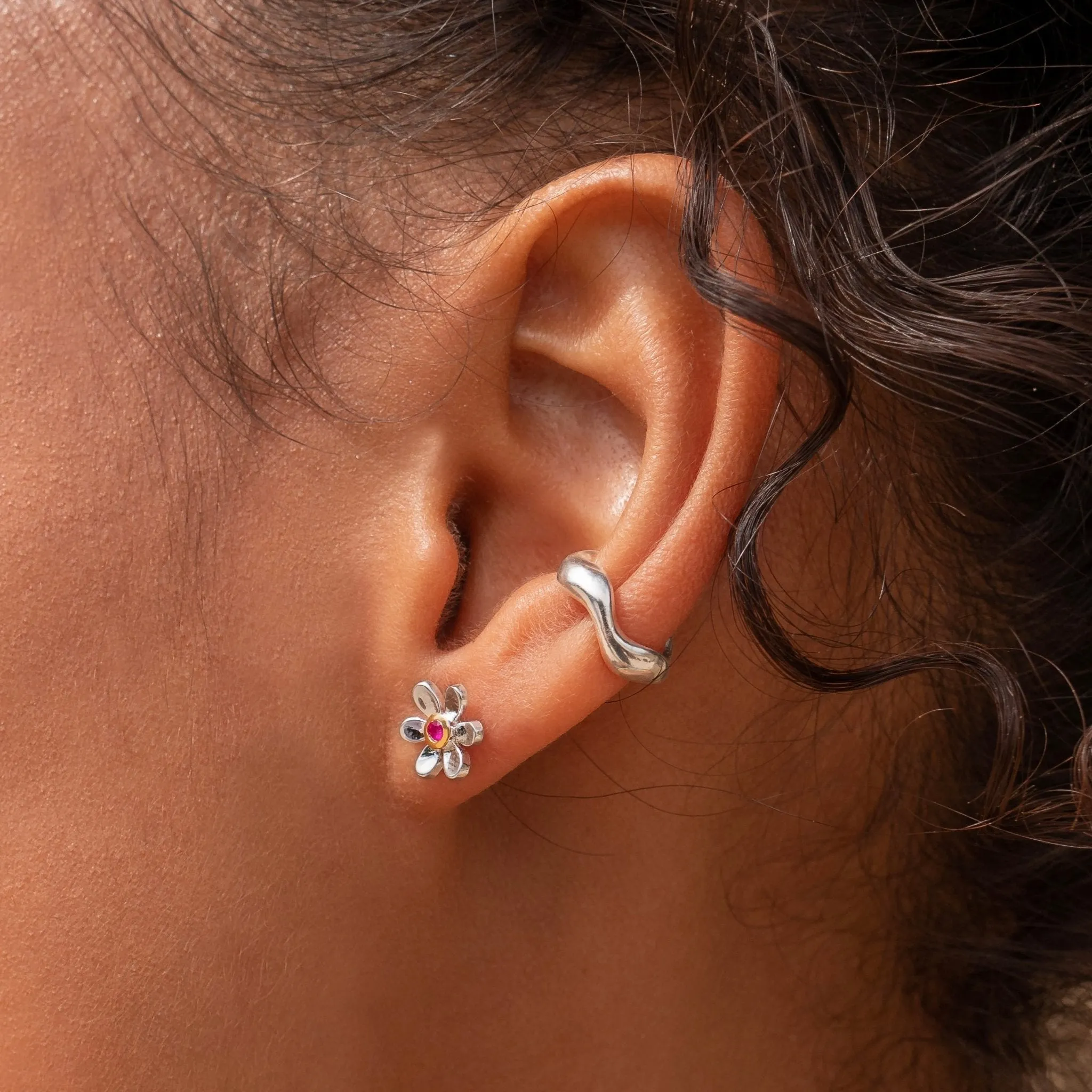 July Birthstone Daisy Studs