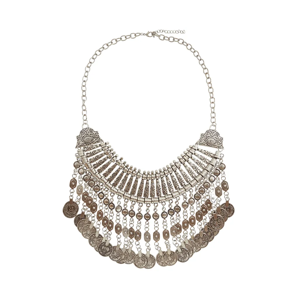 Kendall silver coin necklace