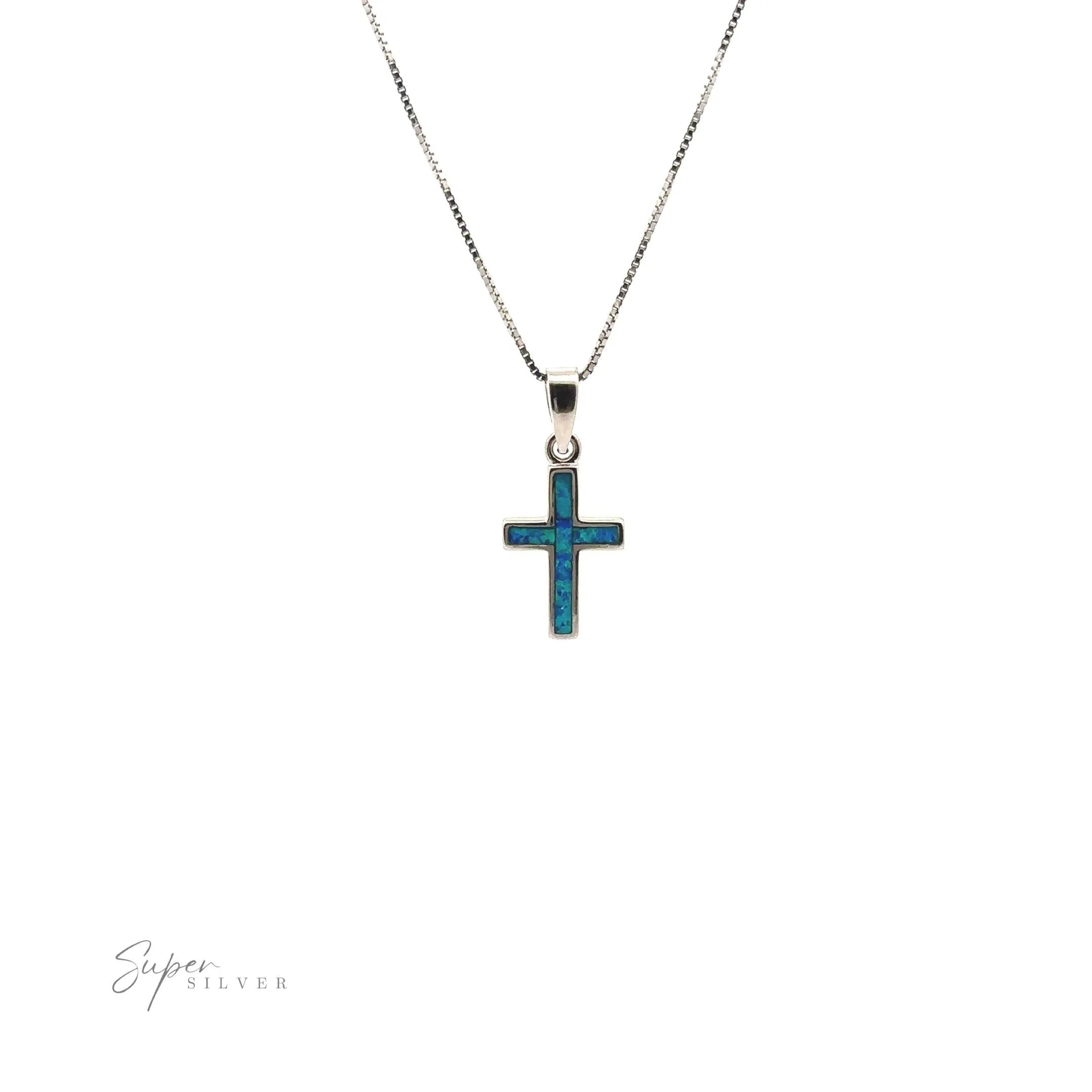 Lab-Created Opal Cross Pendants