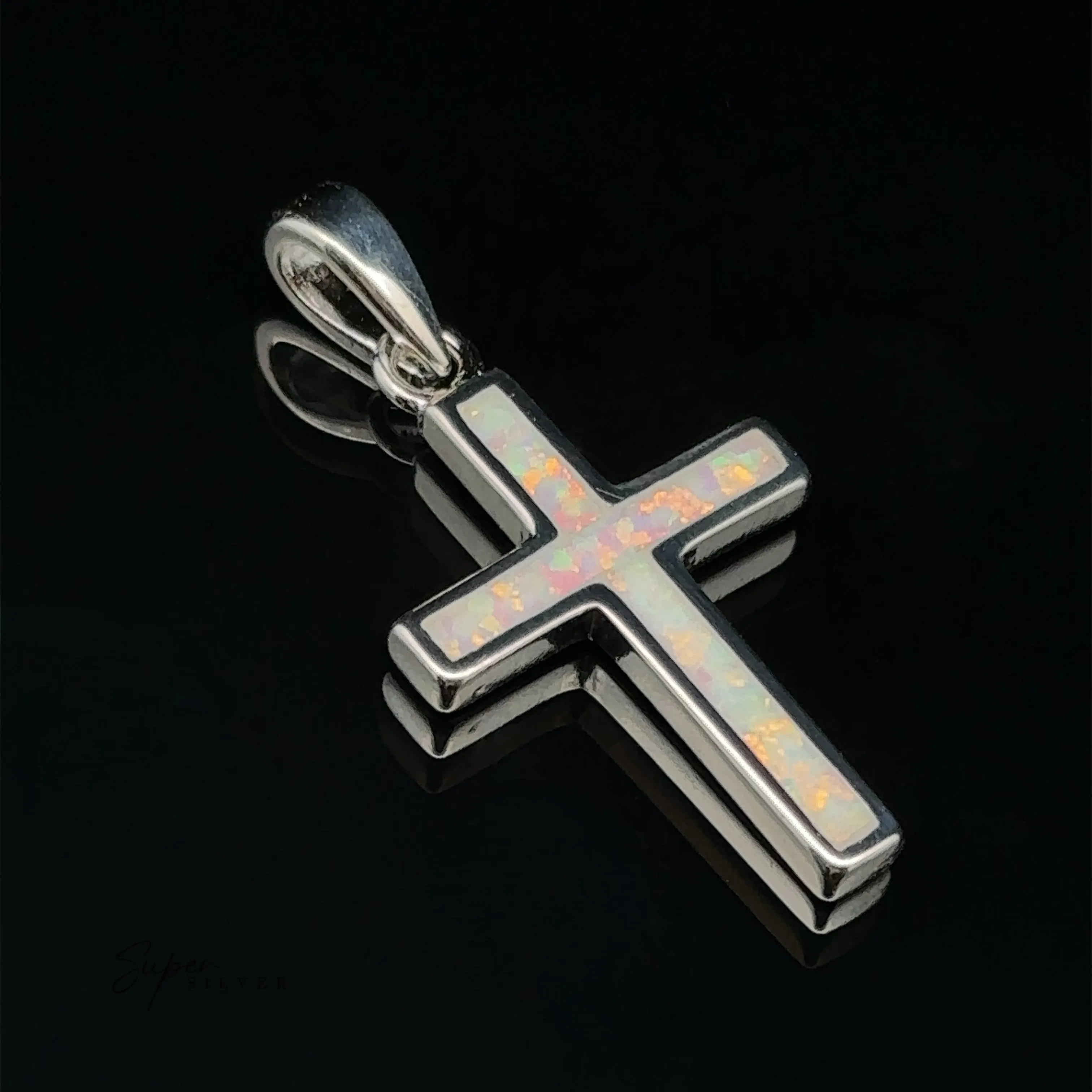 Lab-Created Opal Cross Pendants
