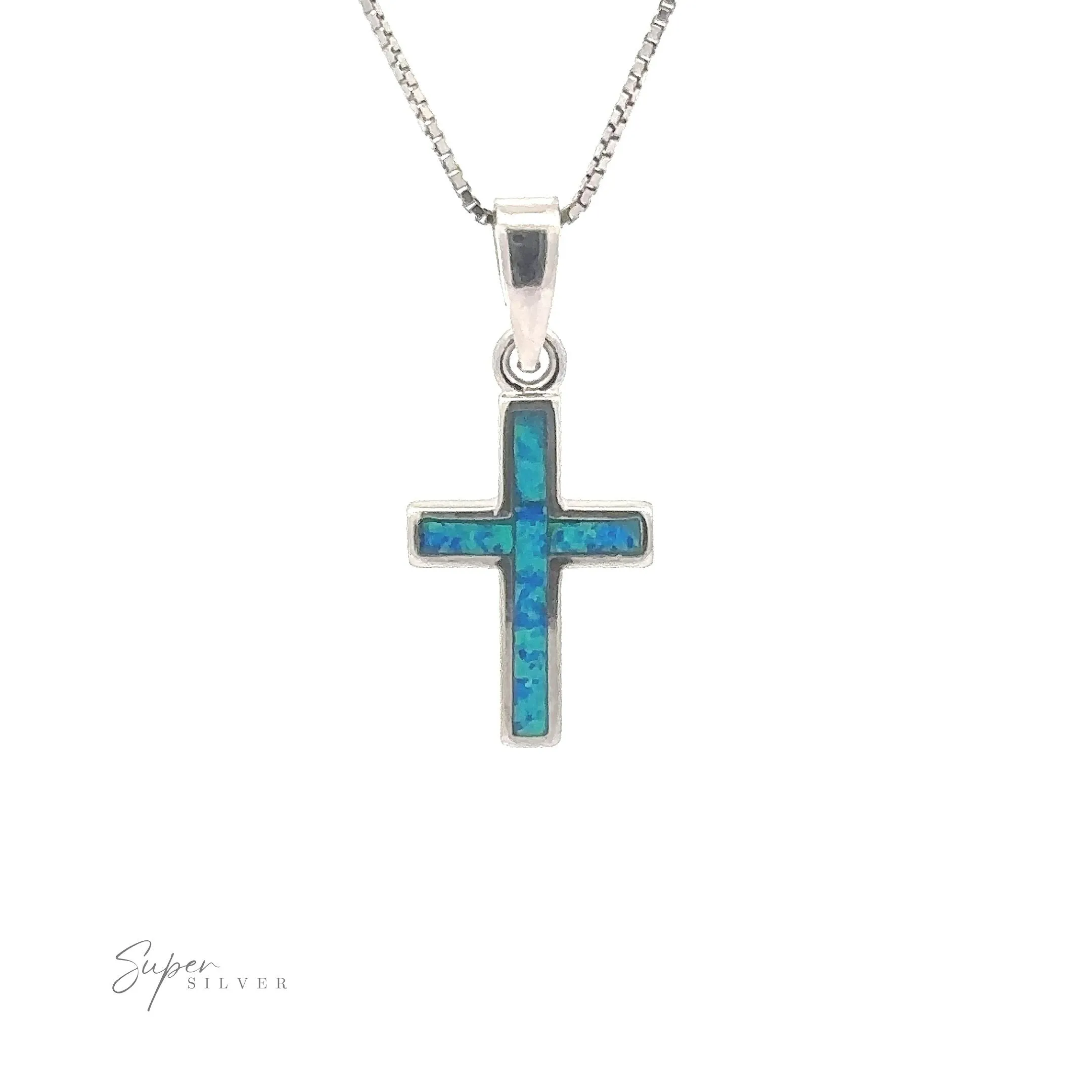 Lab-Created Opal Cross Pendants