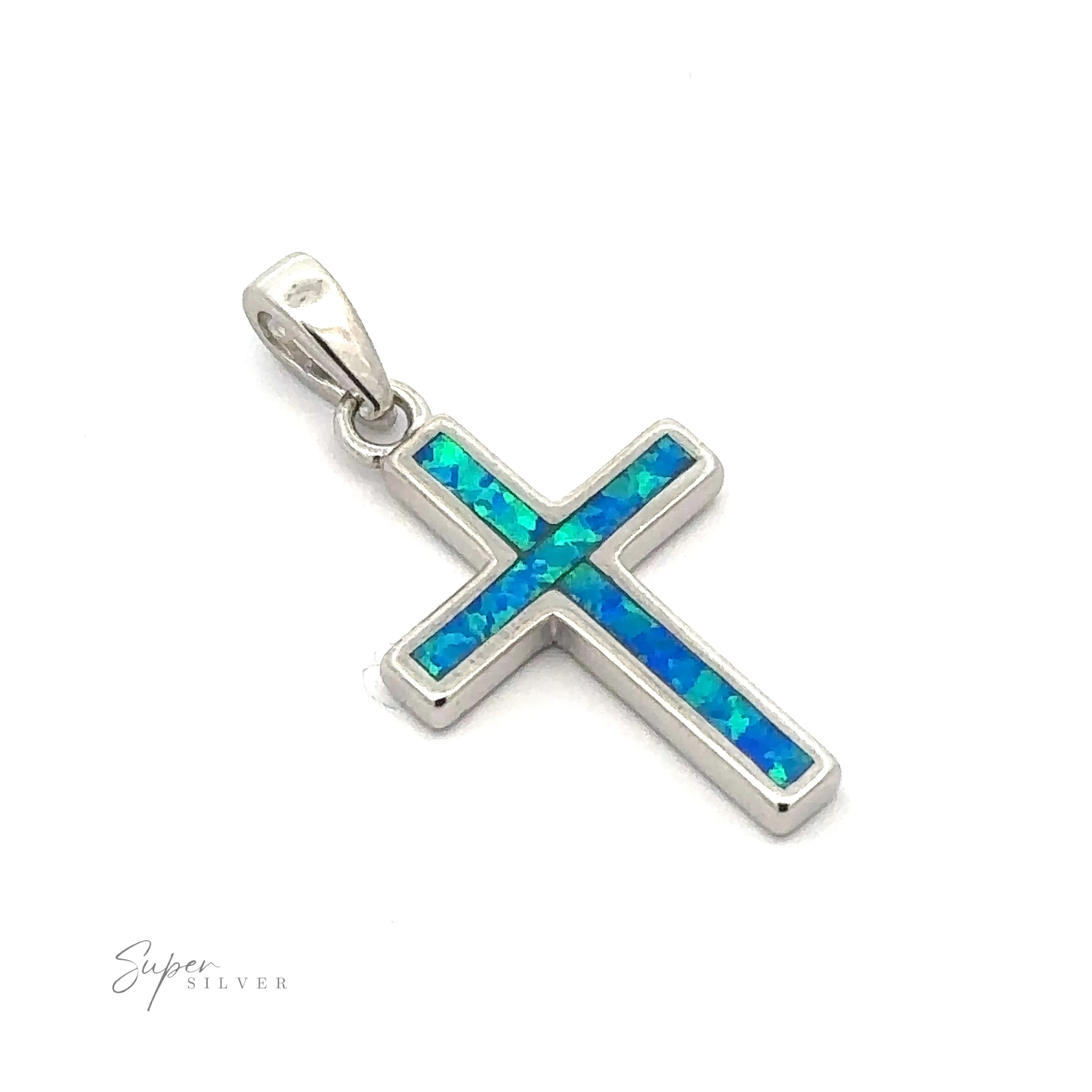 Lab-Created Opal Cross Pendants