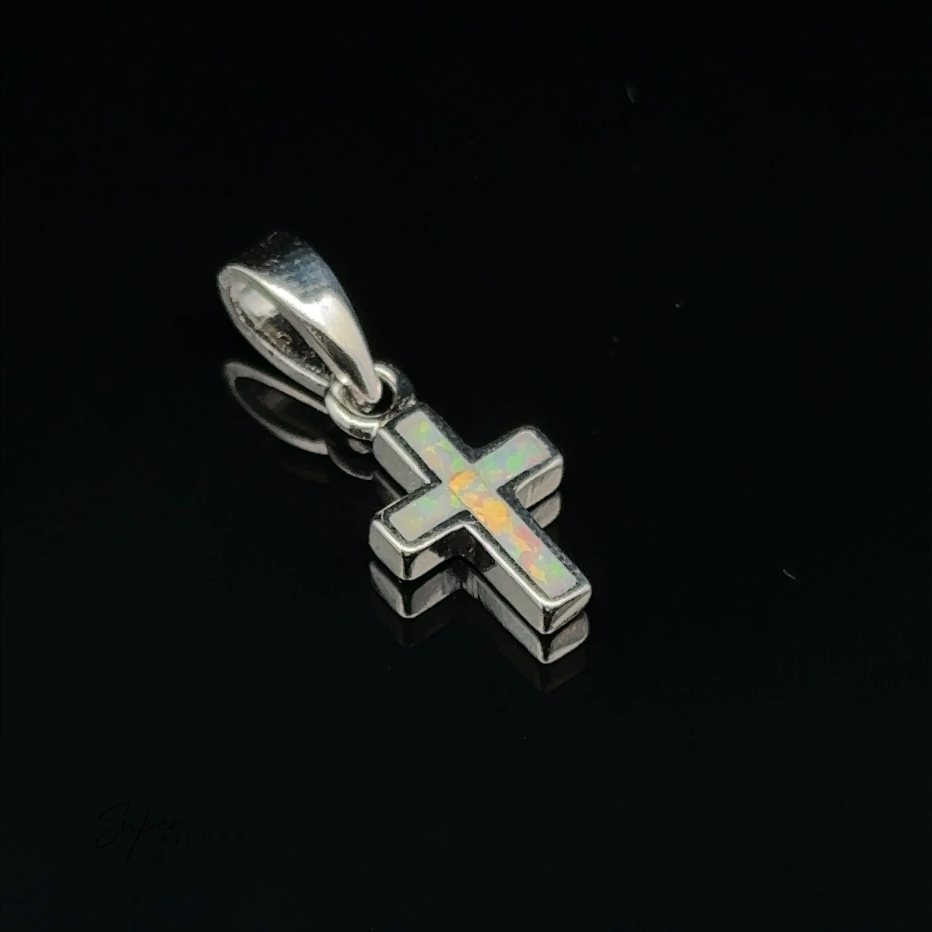 Lab-Created Opal Cross Pendants