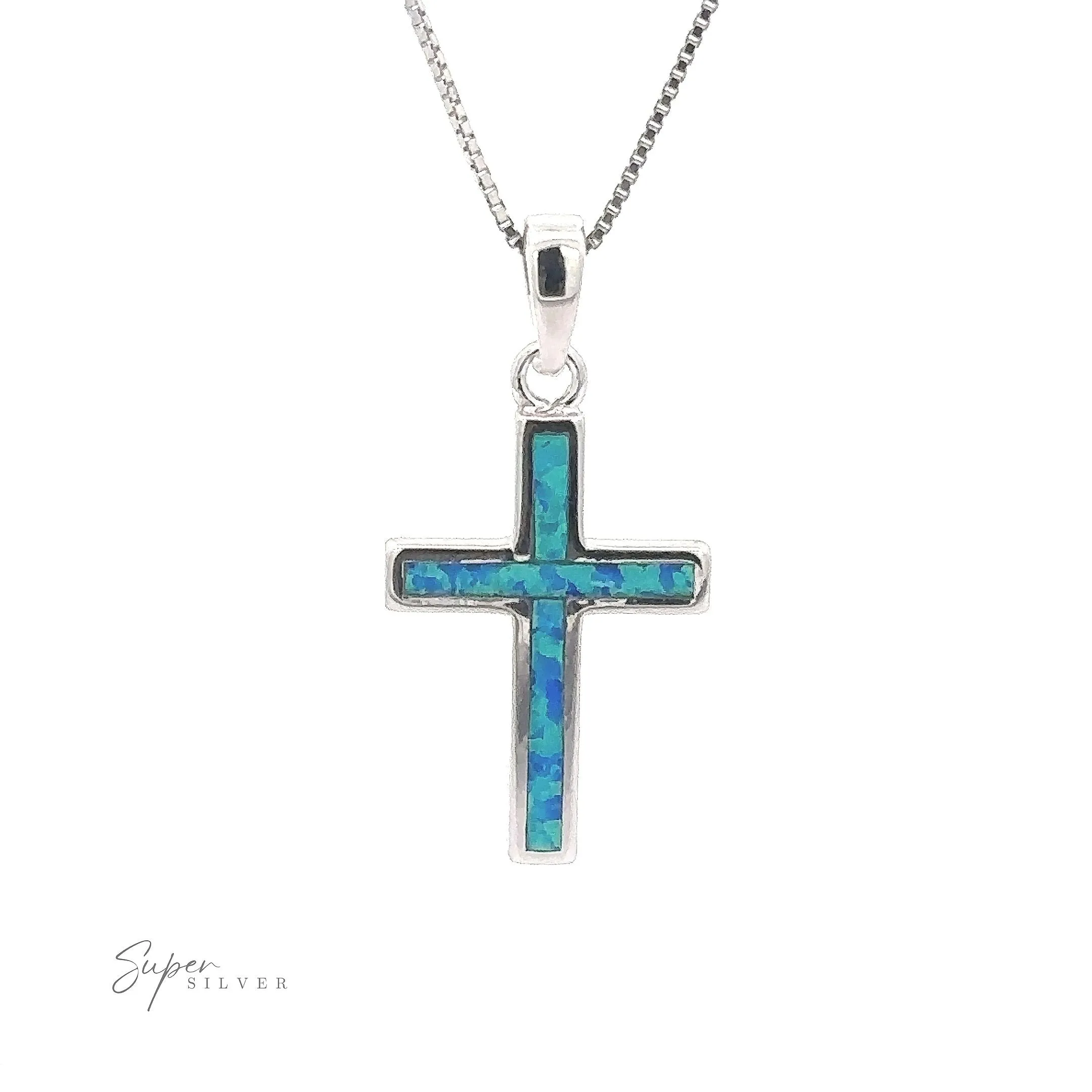 Lab-Created Opal Cross Pendants