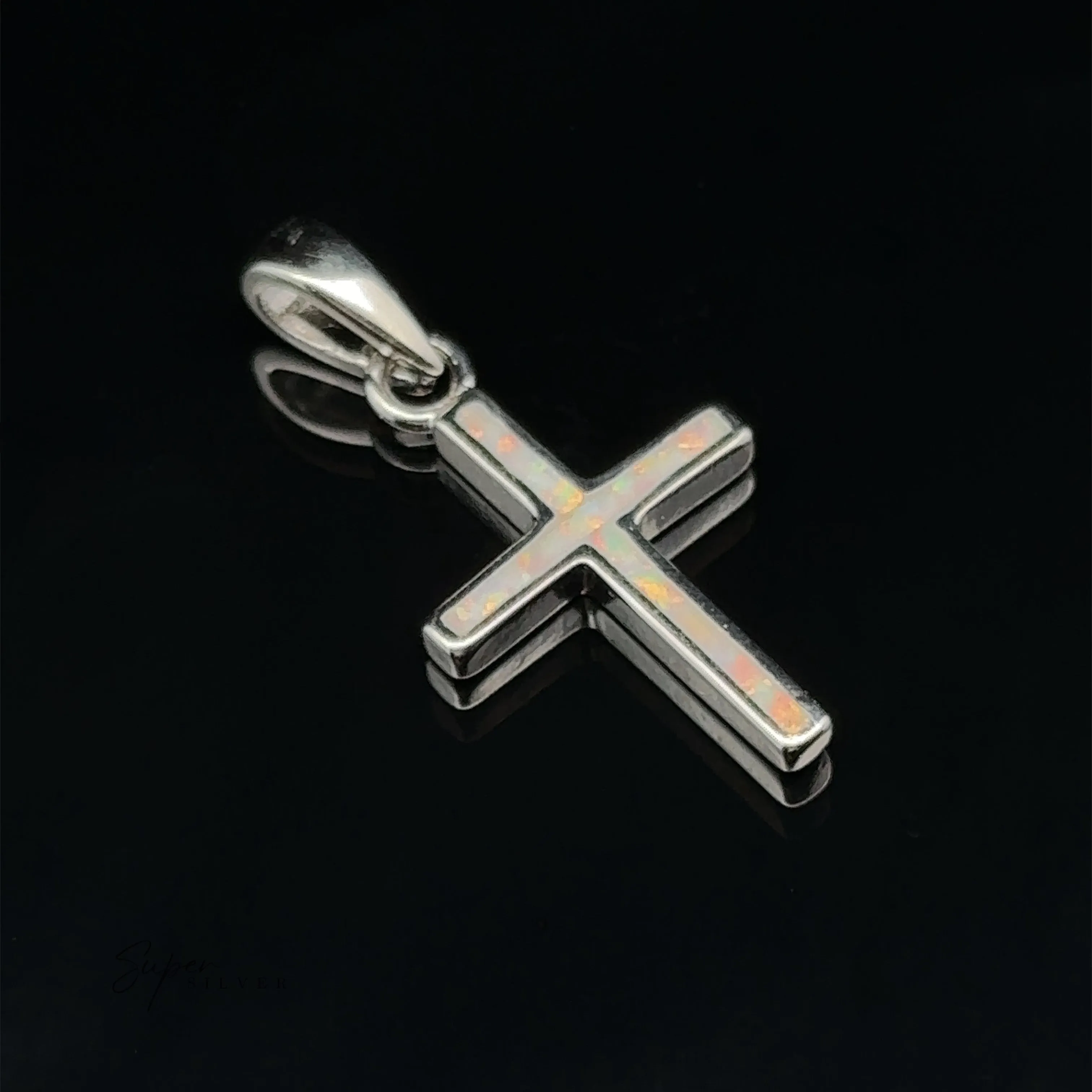 Lab-Created Opal Cross Pendants