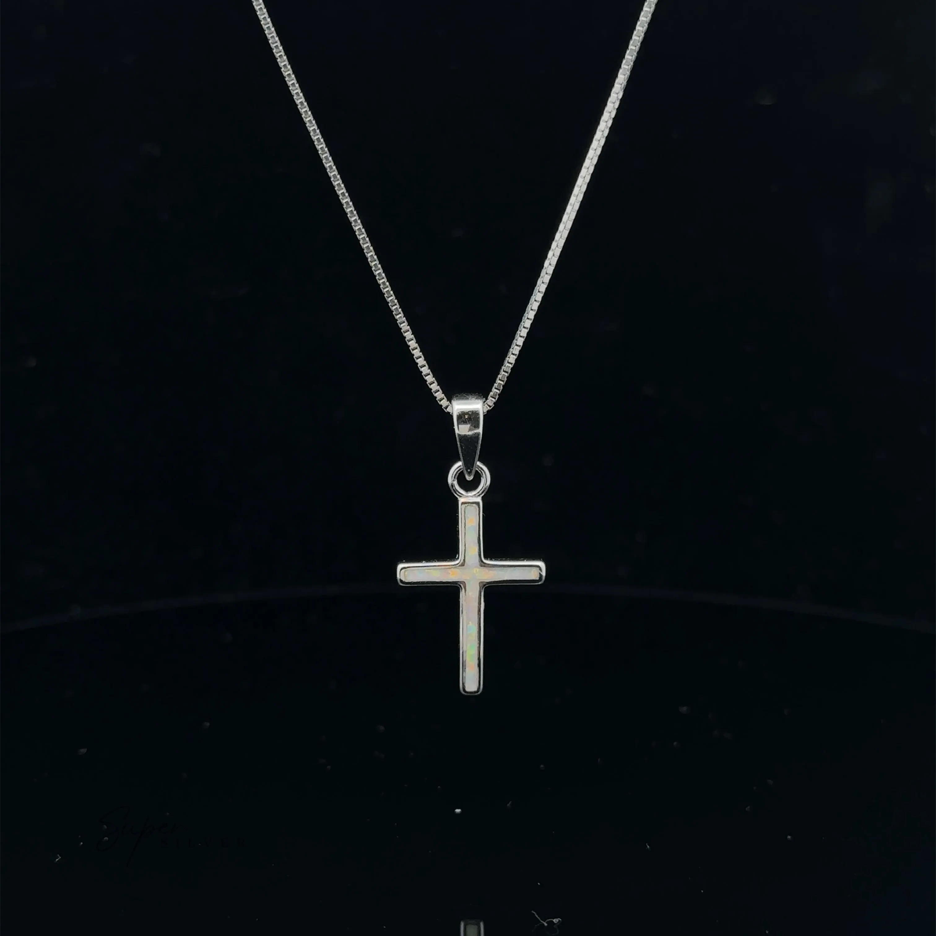 Lab-Created Opal Cross Pendants