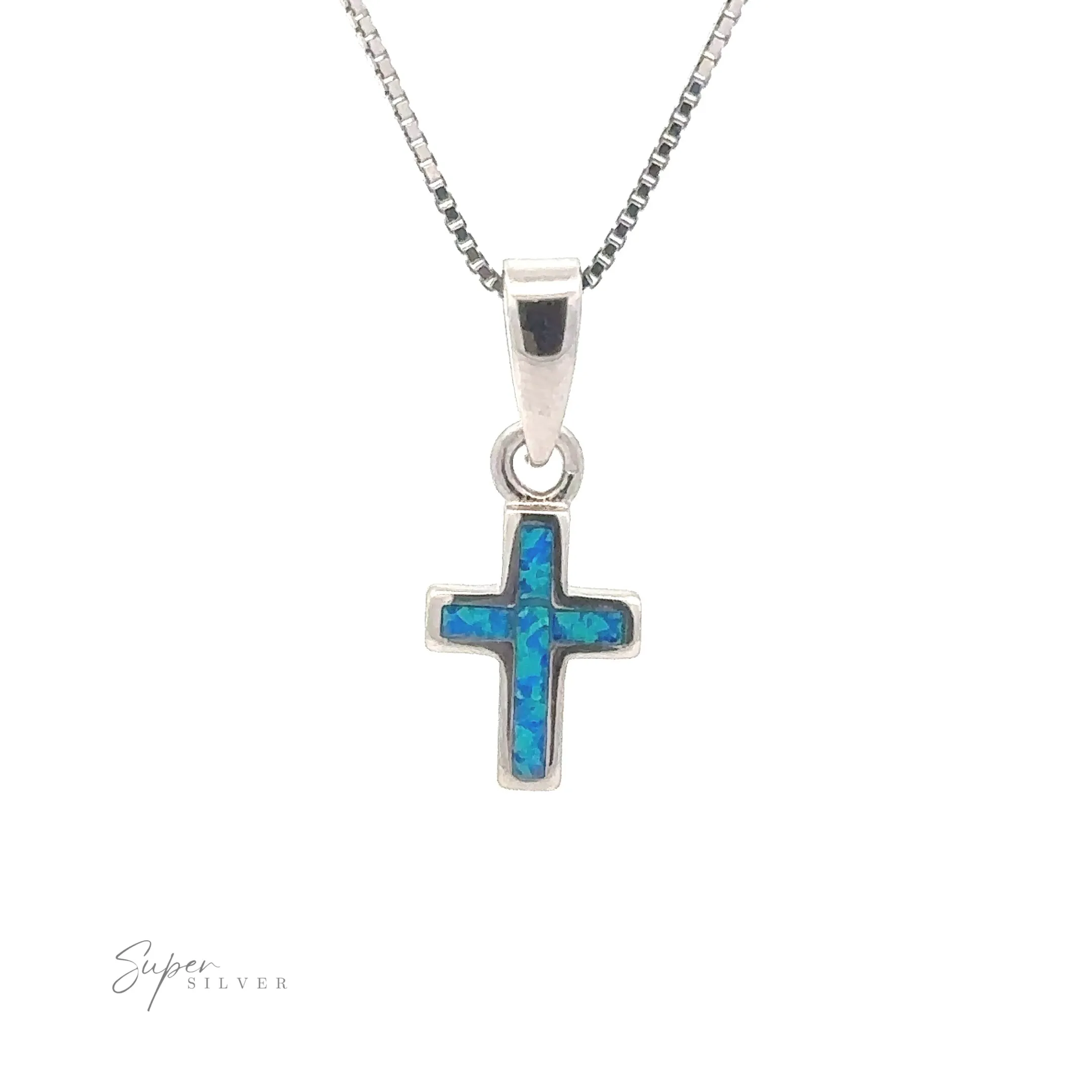 Lab-Created Opal Cross Pendants