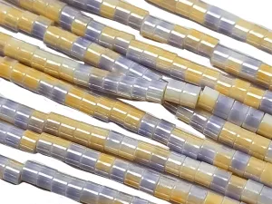 Light Mustard & Purple  Dual Tone Glass Bead Strings