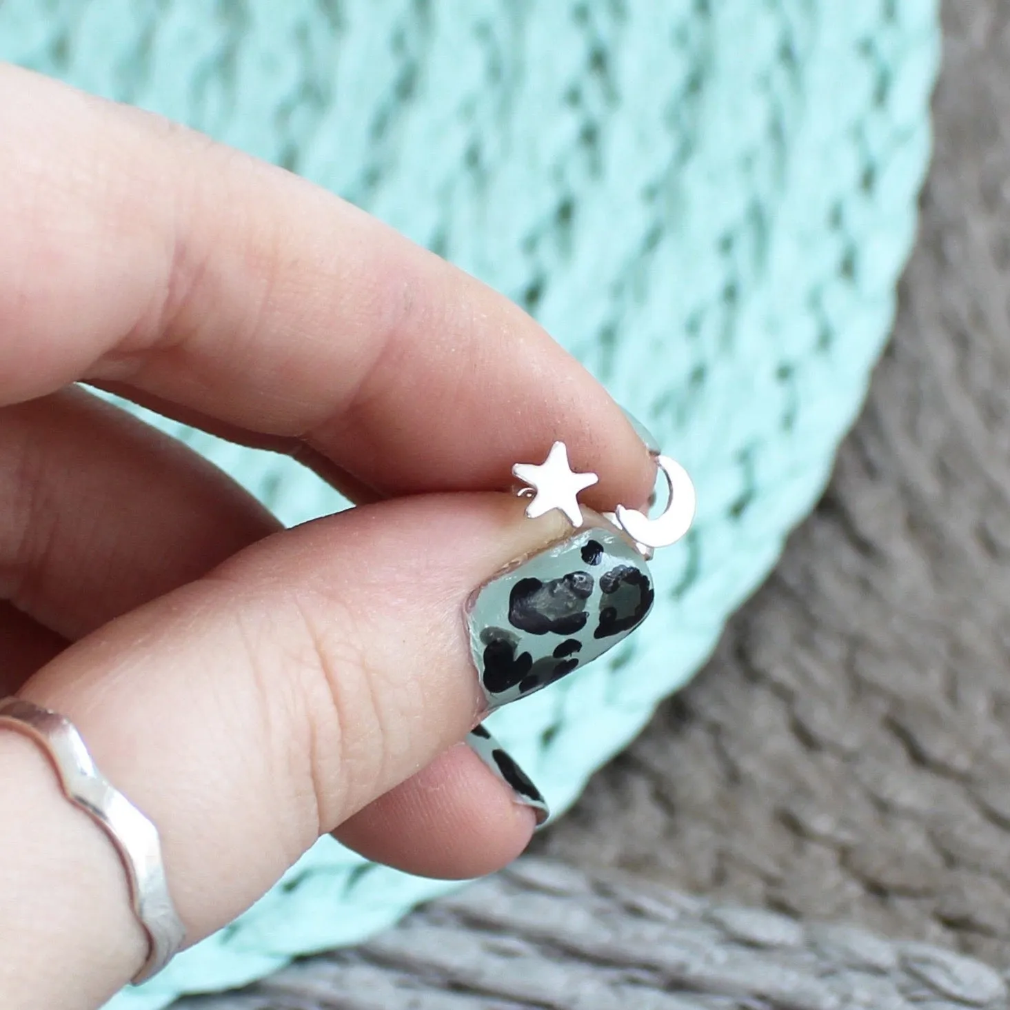 Mismatched Star and Moon Studs