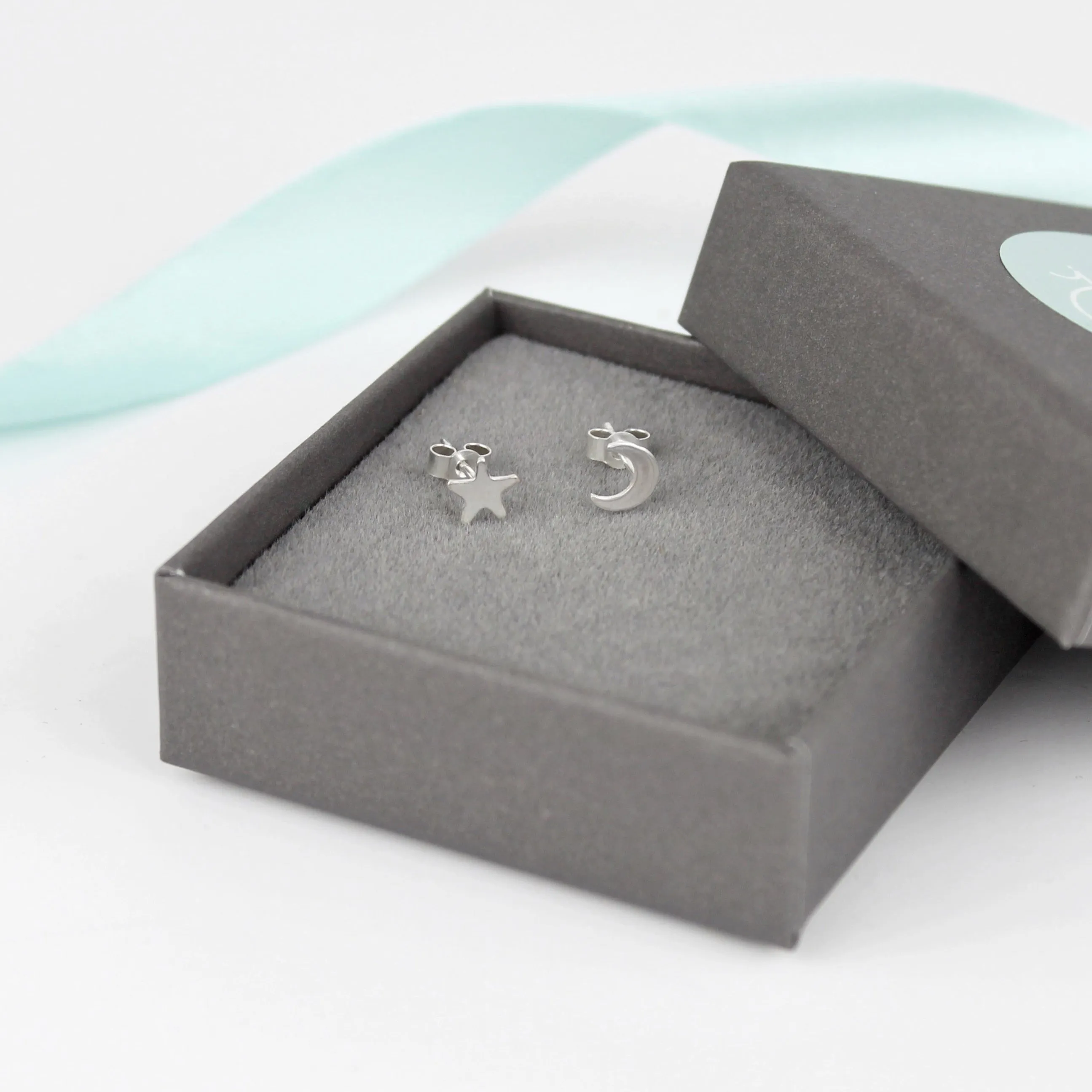 Mismatched Star and Moon Studs