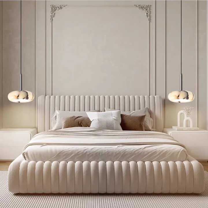 Modern Stone Chandelier Bedside Lamp Clear Stone Pendant Lampمصباح ثريا حجري حديث بجانب السرير مصباح معلق حجري شفاف